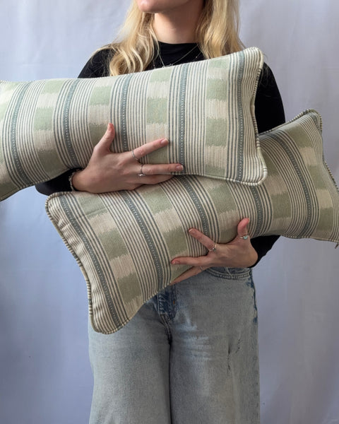 2 x Christopher Farr Lost & Found Mini Bolster cushion 60 x 30 cm - sold as pair