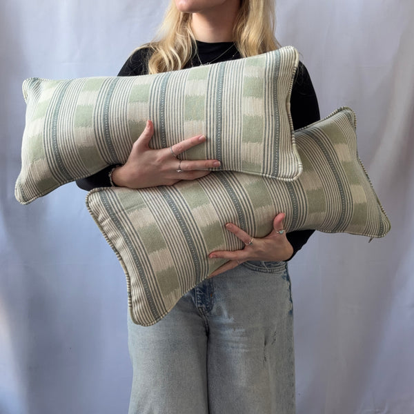2 x Christopher Farr Lost & Found Mini Bolster cushion 60 x 30 cm - sold as pair