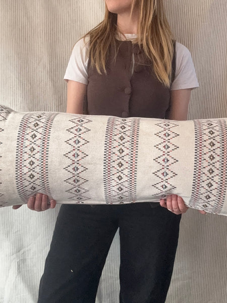 Bolster cushion 90 x 35cm in Nina Campbell Turfan