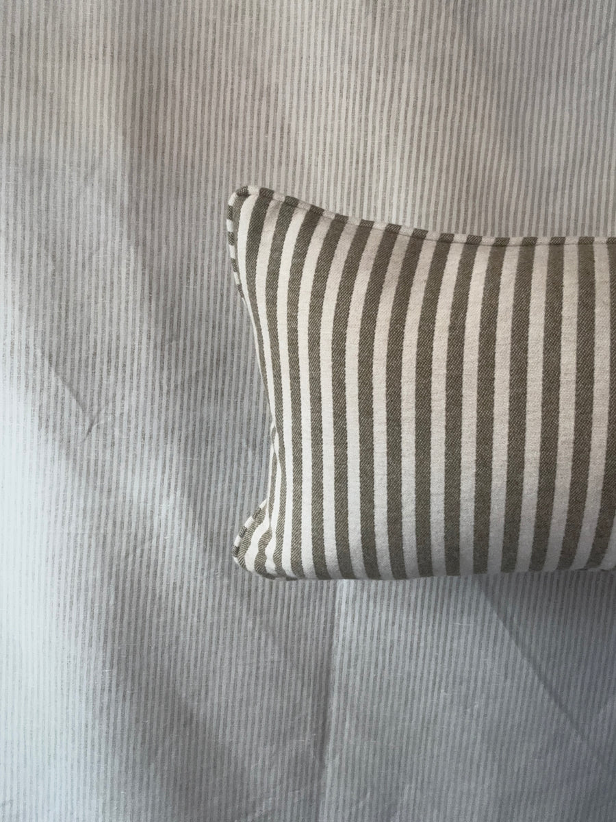 Bolster cushion 90 x 35cm in Tori Murphy, Harbour Stripe wool in Sage