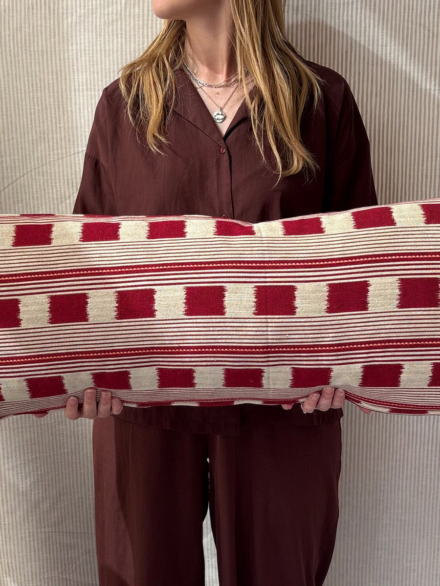 Bolster cushion 90 x 35cm in Christopher Farr, Lost and Found in ruby