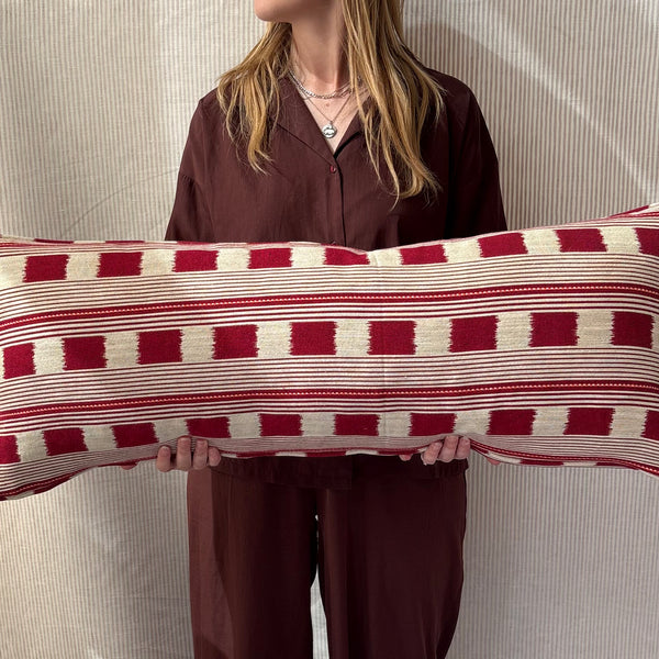 Bolster cushion 90 x 35cm in Christopher Farr, Lost and Found in ruby