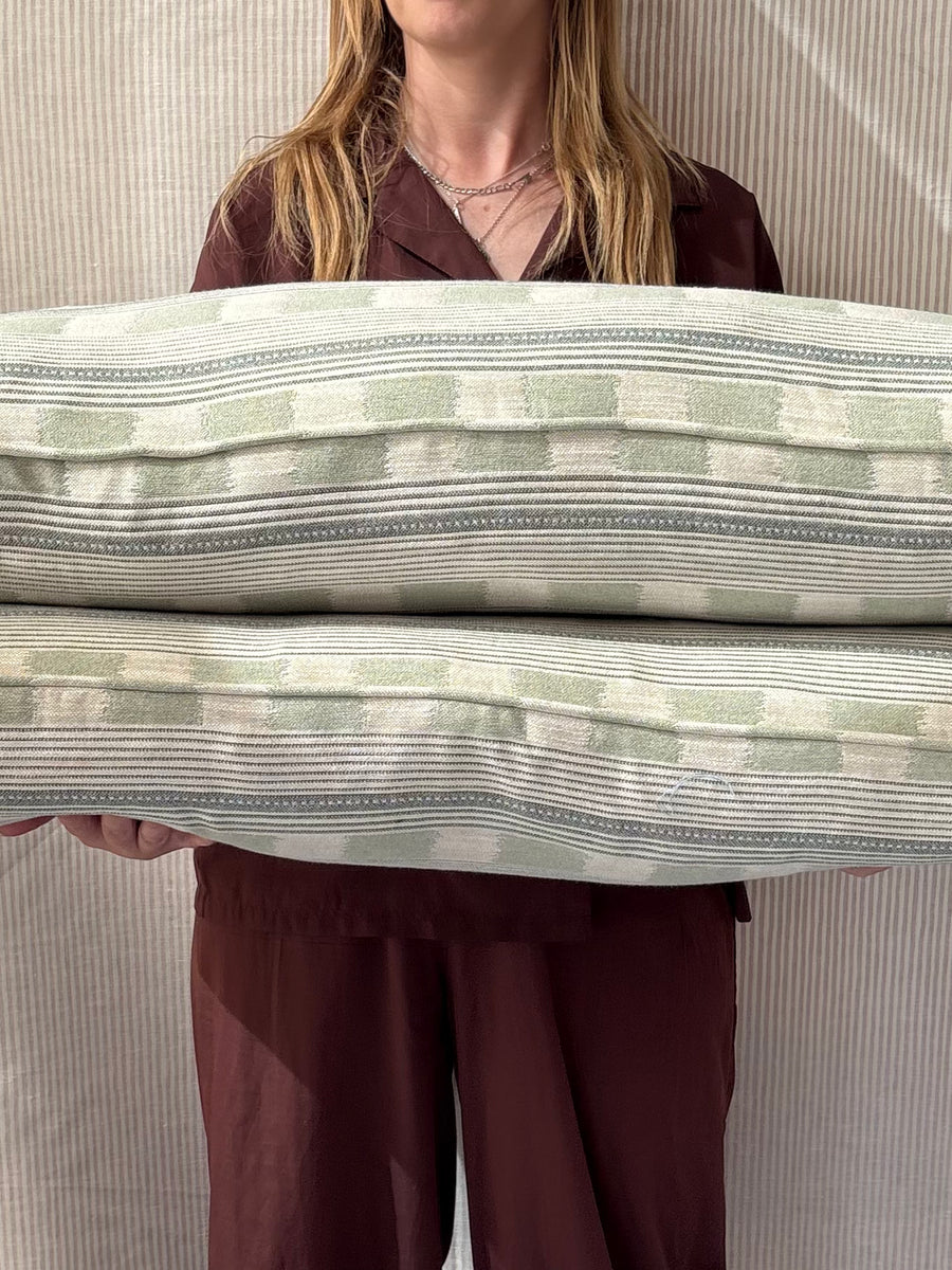 SINGLE Bolster cushion 90 x 35cm in Christopher Farr, Lost and Found in pale blue