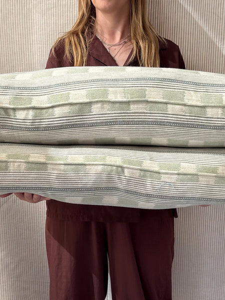 SINGLE Bolster cushion 90 x 35cm in Christopher Farr, Lost and Found in pale blue