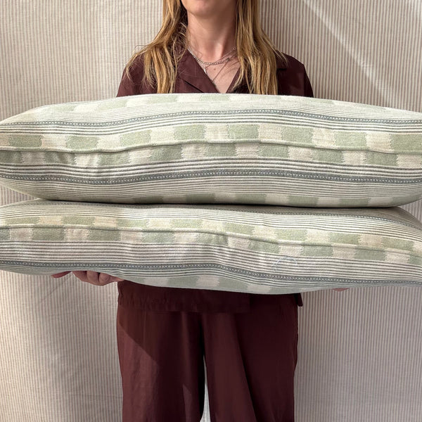 SINGLE Bolster cushion 90 x 35cm in Christopher Farr, Lost and Found in pale blue