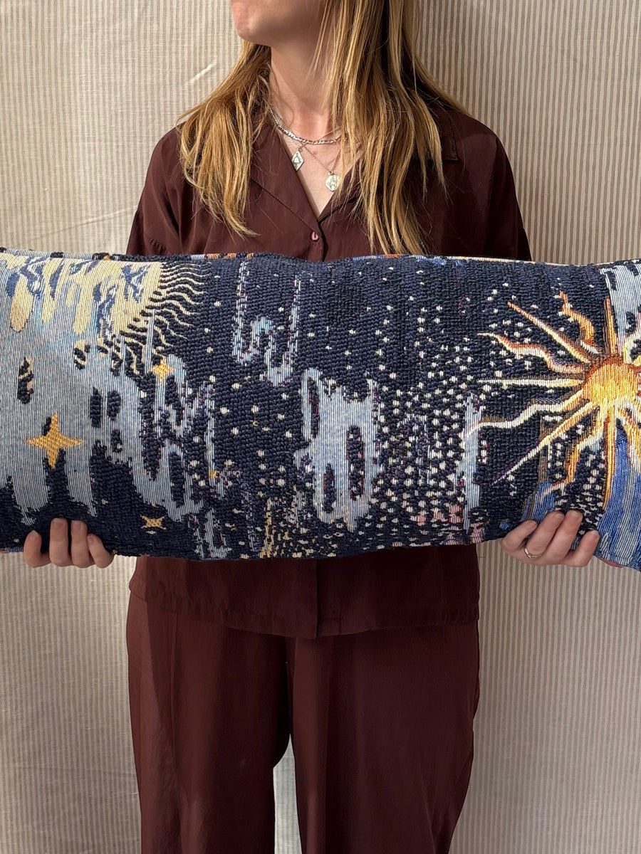 Bolster cushion 90 x 35cm in Mataphores, Galaxie, celeste