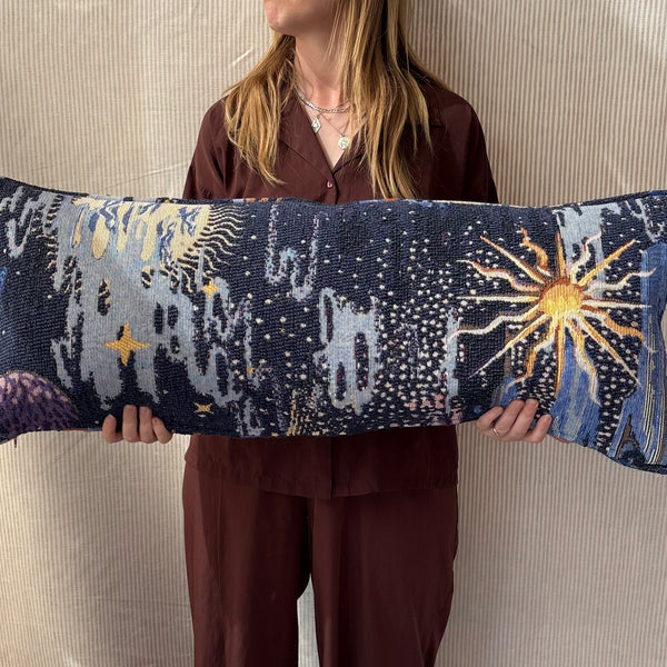 Bolster cushion 90 x 35cm in Mataphores, Galaxie, celeste