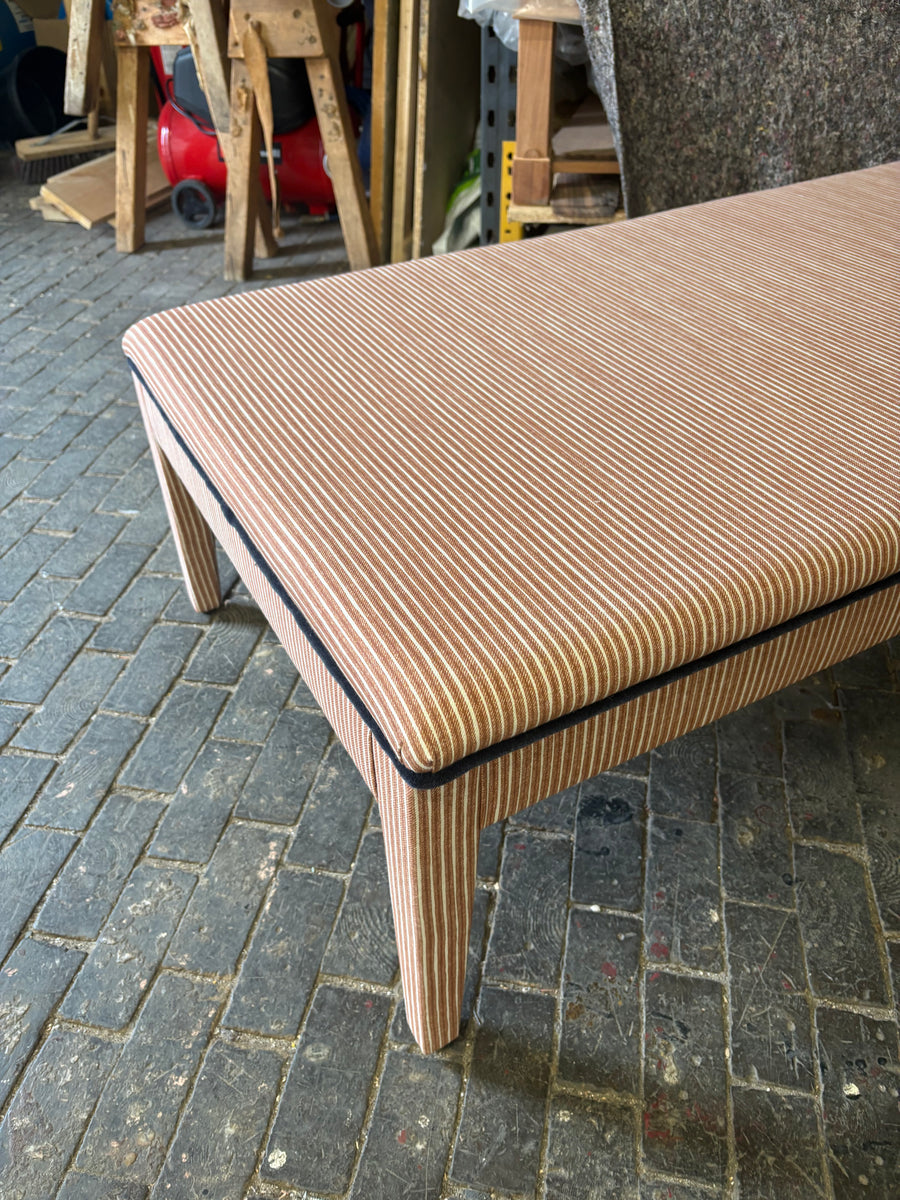 Fermoie, Poulton stripe in rust - Honey ottoman