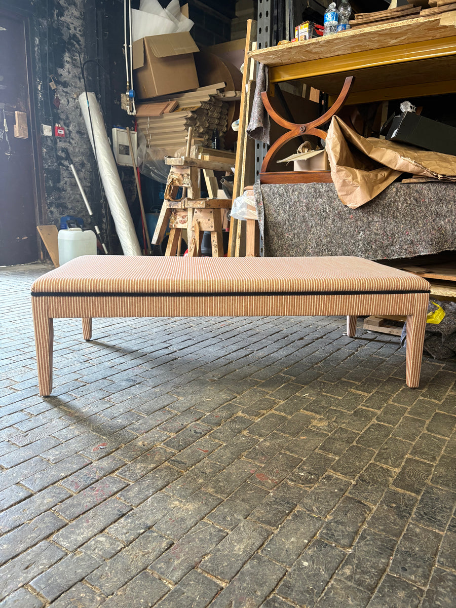 Fermoie, Poulton stripe in rust - Honey ottoman