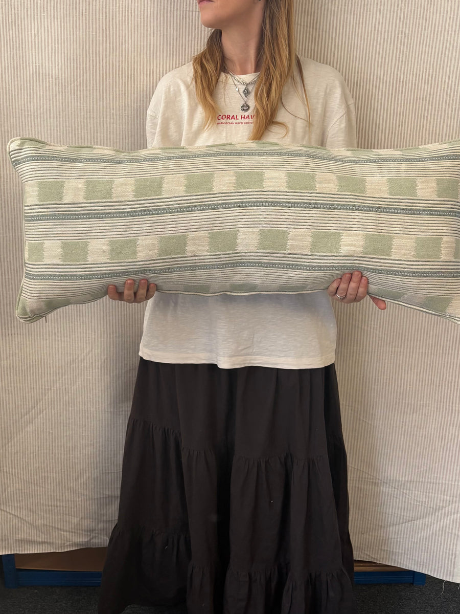 SINGLE Bolster cushion 90 x 35cm in Christopher Farr, Lost and Found in pale blue