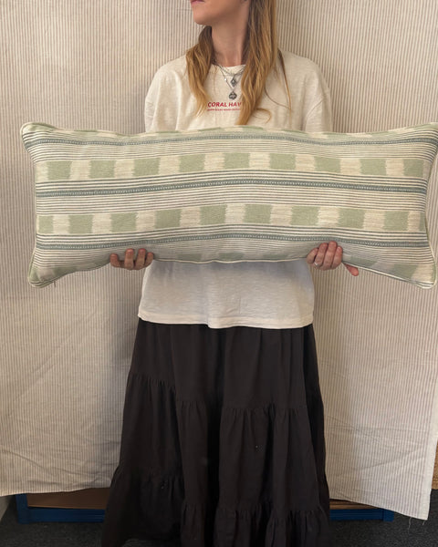 SINGLE Bolster cushion 90 x 35cm in Christopher Farr, Lost and Found in pale blue
