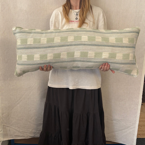 SINGLE Bolster cushion 90 x 35cm in Christopher Farr, Lost and Found in pale blue