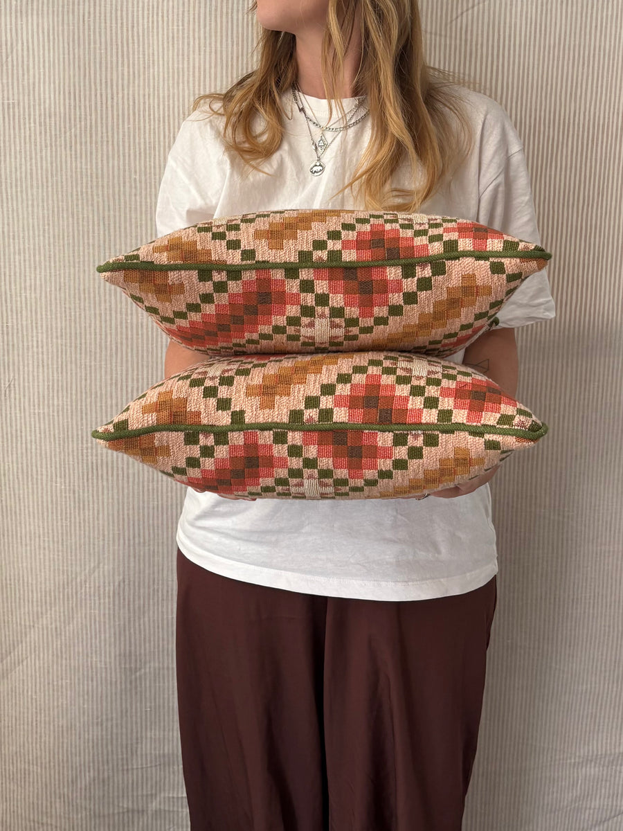 Pair of Nobilis Lumbar cushions 40 x 30cm
