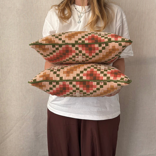 Pair of Nobilis Lumbar cushions 40 x 30cm