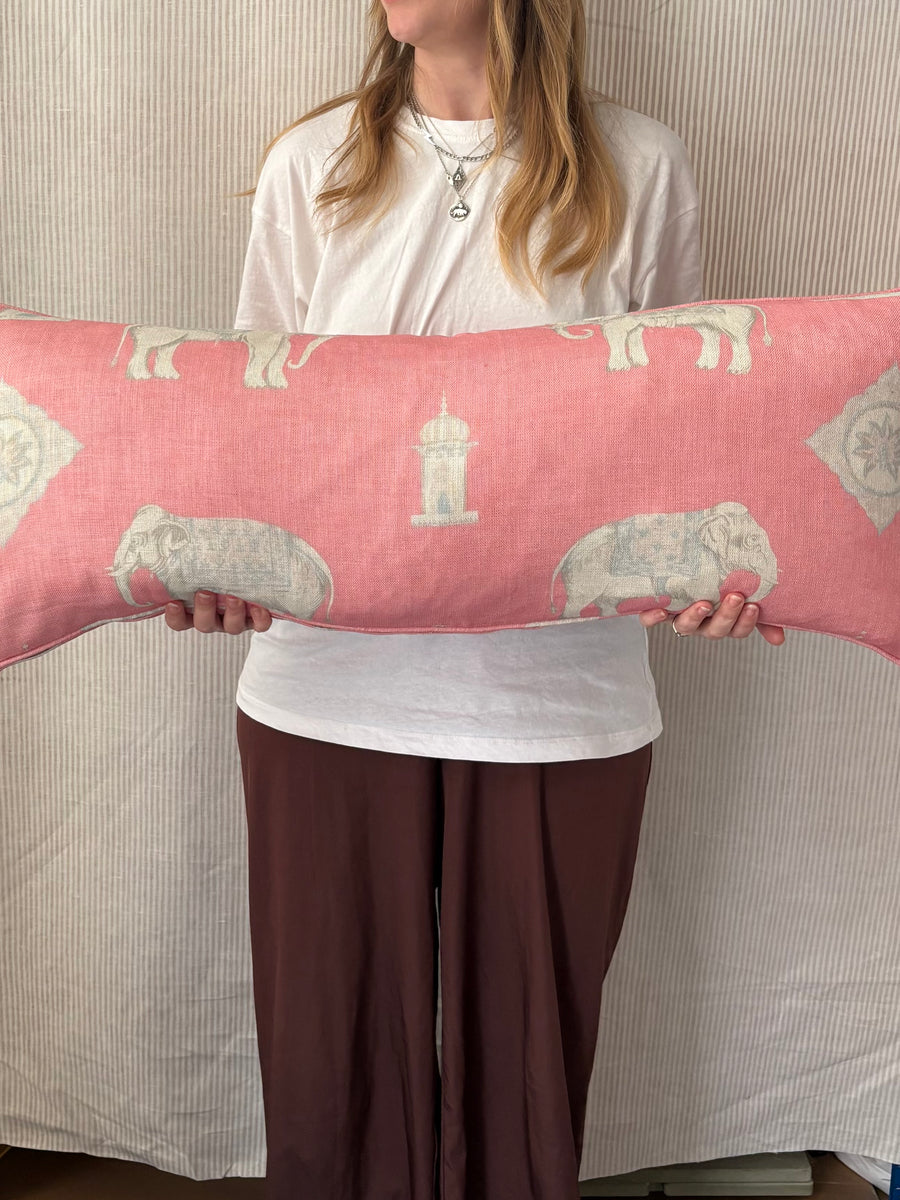 Bolster cushion 90 x 35cm in Andrew Martin, Bolo in pink