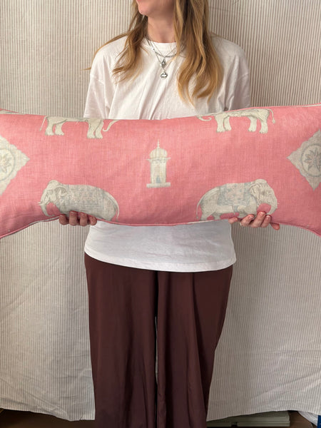 Bolster cushion 90 x 35cm in Andrew Martin, Bolo in pink