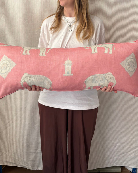 Bolster cushion 90 x 35cm in Andrew Martin, Bolo in pink