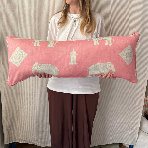 Bolster cushion 90 x 35cm in Andrew Martin, Bolo in pink