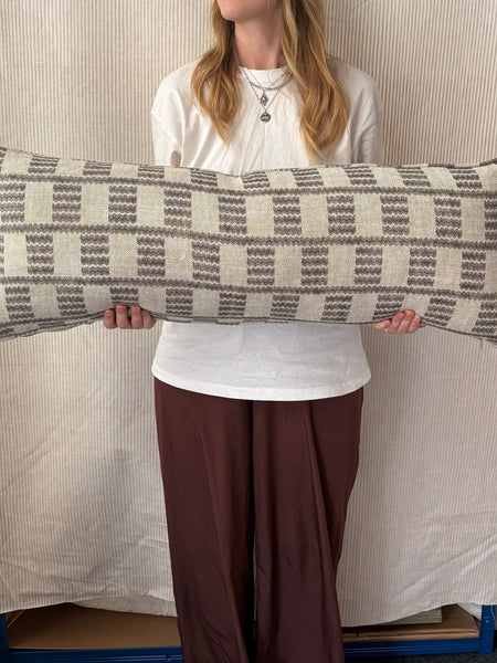 Bolster cushion 90 x 35cm in Fermoie, cove in grey