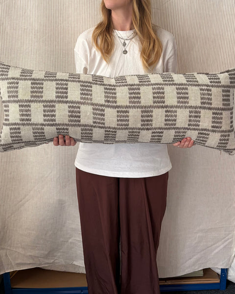 Bolster cushion 90 x 35cm in Fermoie, cove in grey