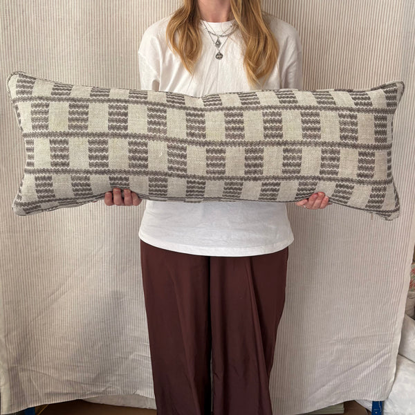 Bolster cushion 90 x 35cm in Fermoie, cove in grey