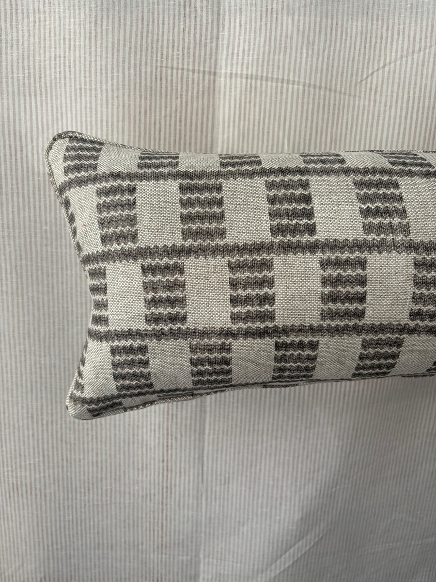 Bolster cushion 90 x 35cm in Fermoie, cove in grey