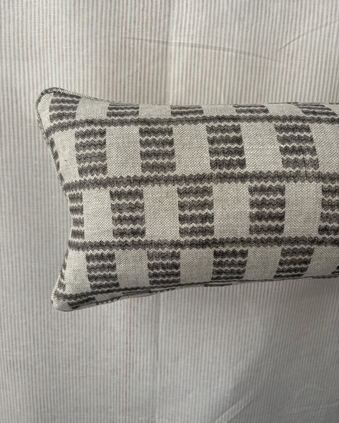 Bolster cushion 90 x 35cm in Fermoie, cove in grey