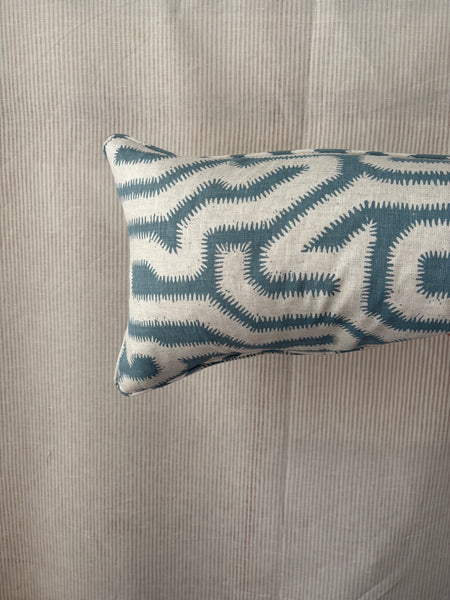 Bolster cushion 90 x 35cm in Rapture and Wright, Albacin in flax flower
