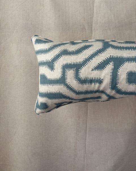 Bolster cushion 90 x 35cm in Rapture and Wright, Albacin in flax flower
