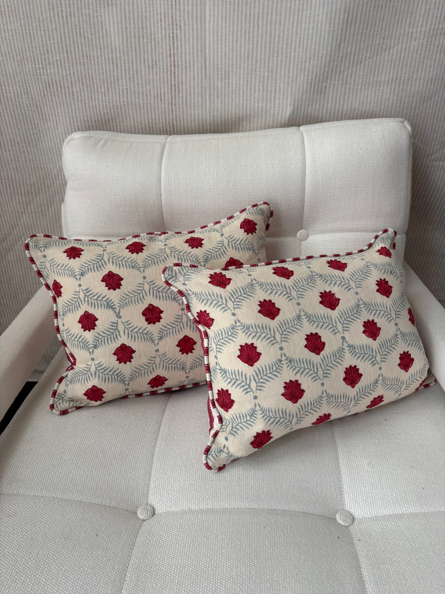 Pair of lumbar cushions 40 x 30cm in Alice Palmer