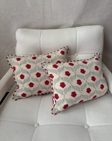 Pair of lumbar cushions 40 x 30cm in Alice Palmer