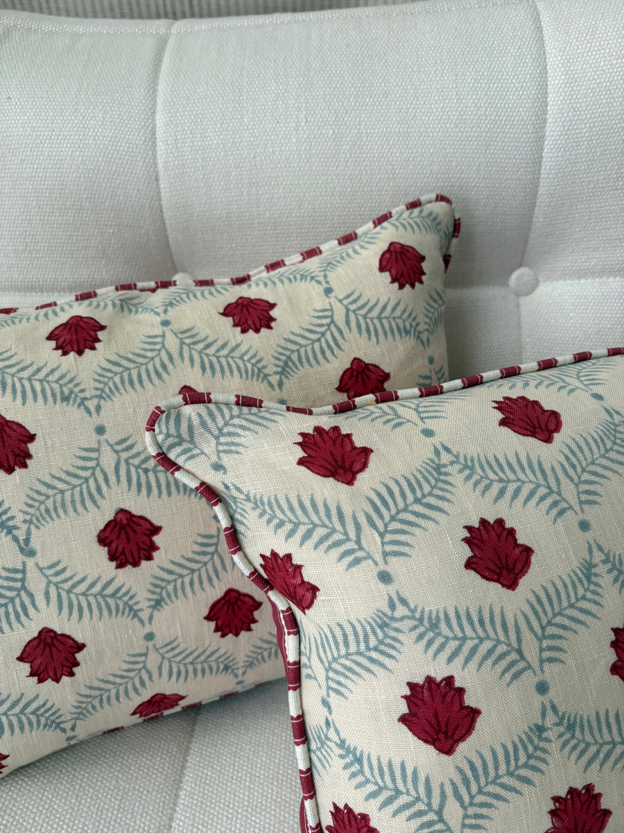 Pair of lumbar cushions 40 x 30cm in Alice Palmer