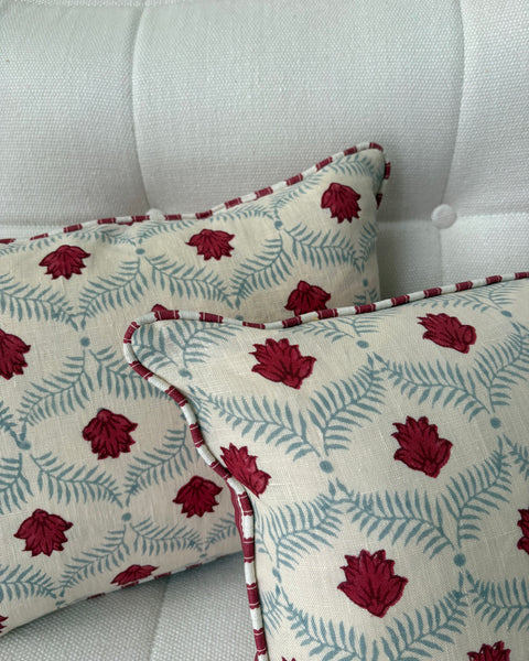 Pair of lumbar cushions 40 x 30cm in Alice Palmer
