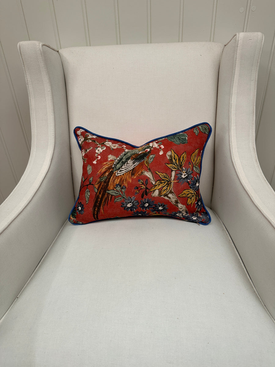 Colefax Lumbar Cushion With Blue Piping