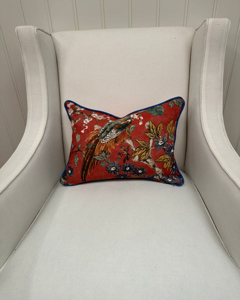 Colefax Lumbar Cushion With Blue Piping