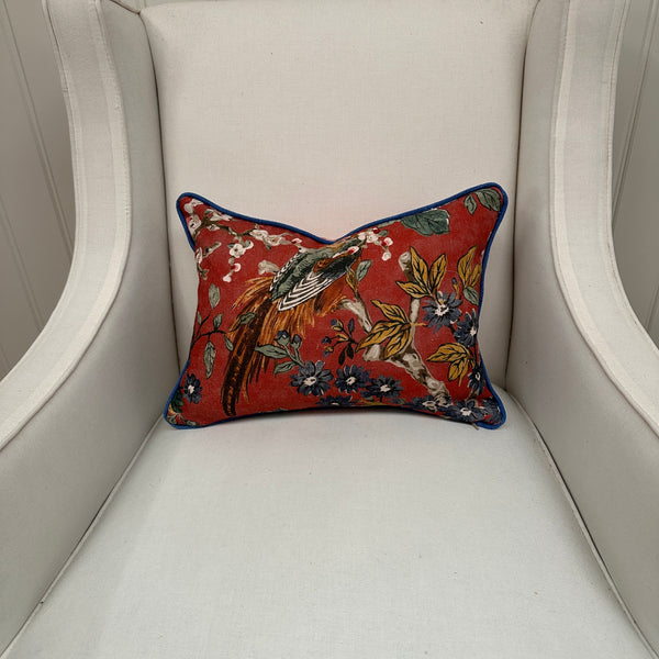 Colefax Lumbar Cushion With Blue Piping