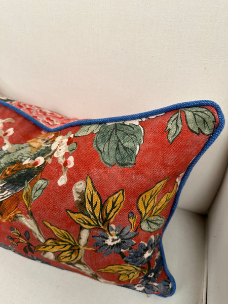 Colefax Lumbar Cushion With Blue Piping