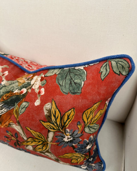 Colefax Lumbar Cushion With Blue Piping