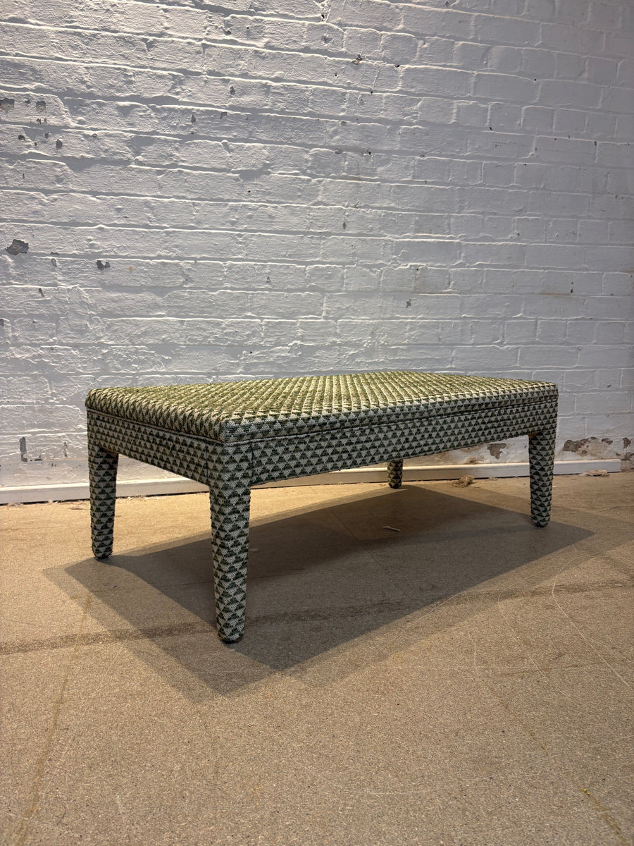 medium sized Honey ottoman in Colefax and Fowler, Newland green