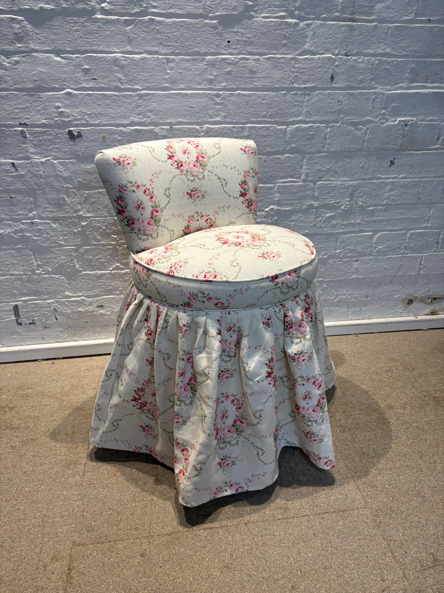 Dolly Skirted Dressing Table Stool With Back