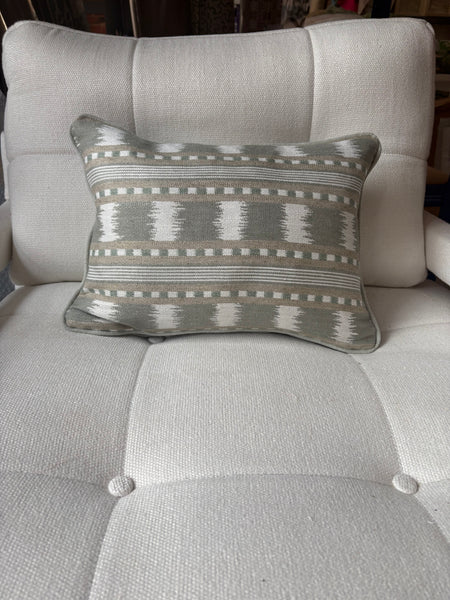 Lumbar cushion in James Hare, Paxton in Green and natural