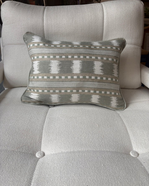 Lumbar cushion in James Hare, Paxton in Green and natural