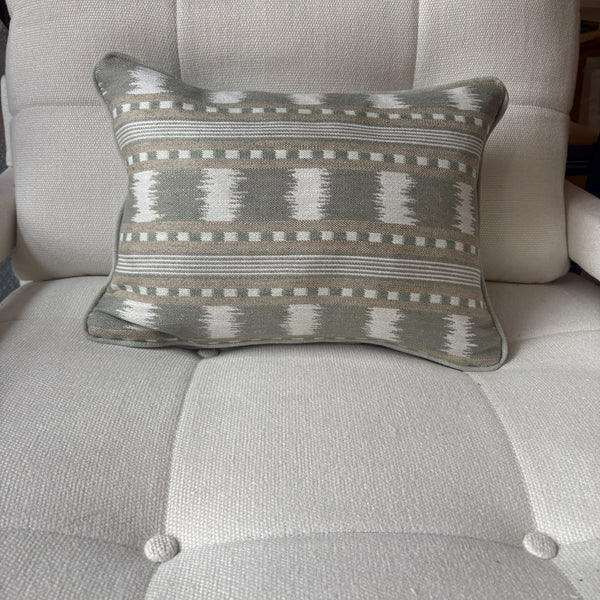 Lumbar cushion in James Hare, Paxton in Green and natural
