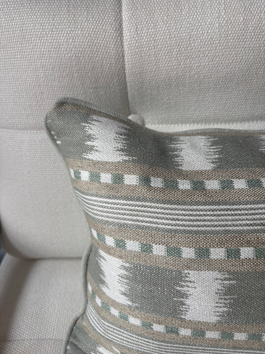 Lumbar cushion in James Hare, Paxton in Green and natural