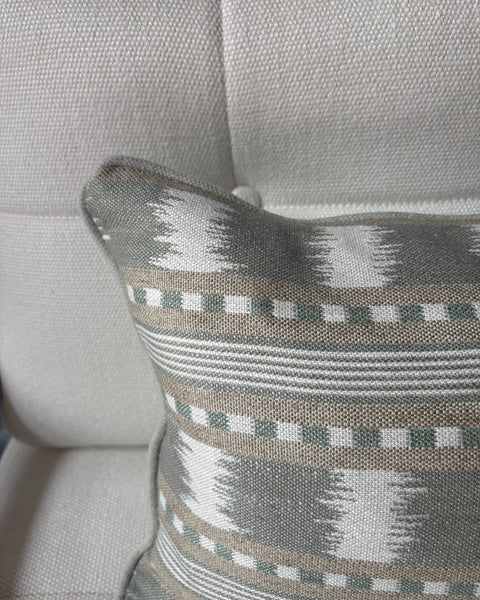 Lumbar cushion in James Hare, Paxton in Green and natural