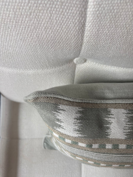 Lumbar cushion in James Hare, Paxton in Green and natural