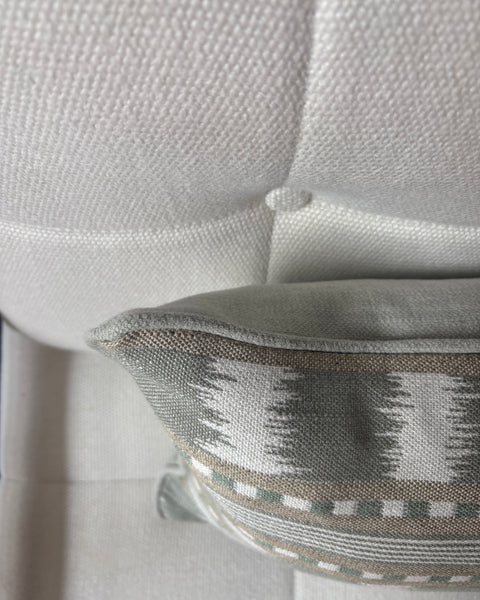 Lumbar cushion in James Hare, Paxton in Green and natural