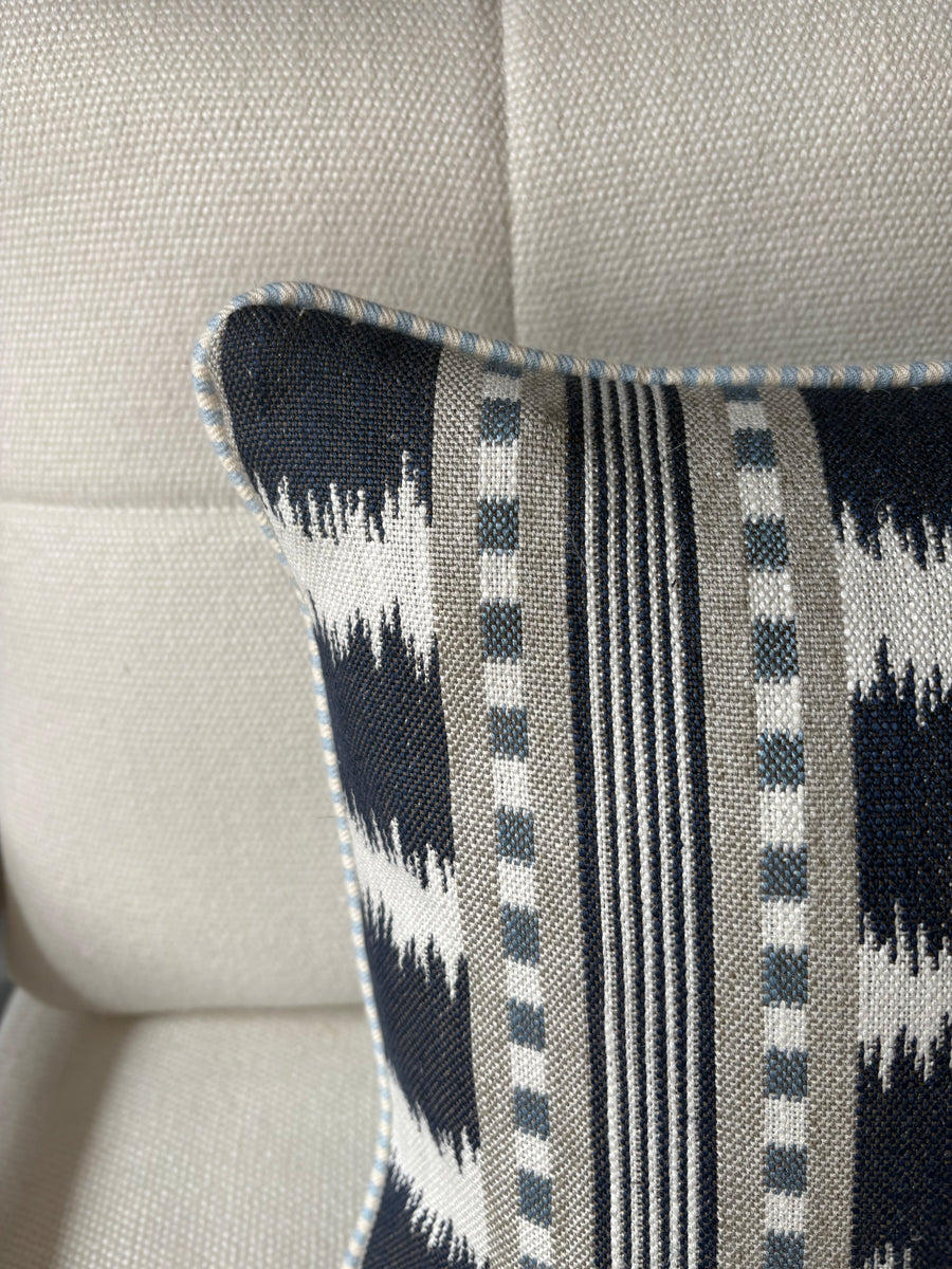 Lumbar cushion in James Hare, Paxton in Blue