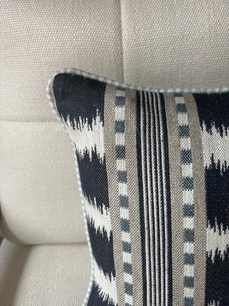 Lumbar cushion in James Hare, Paxton in Blue
