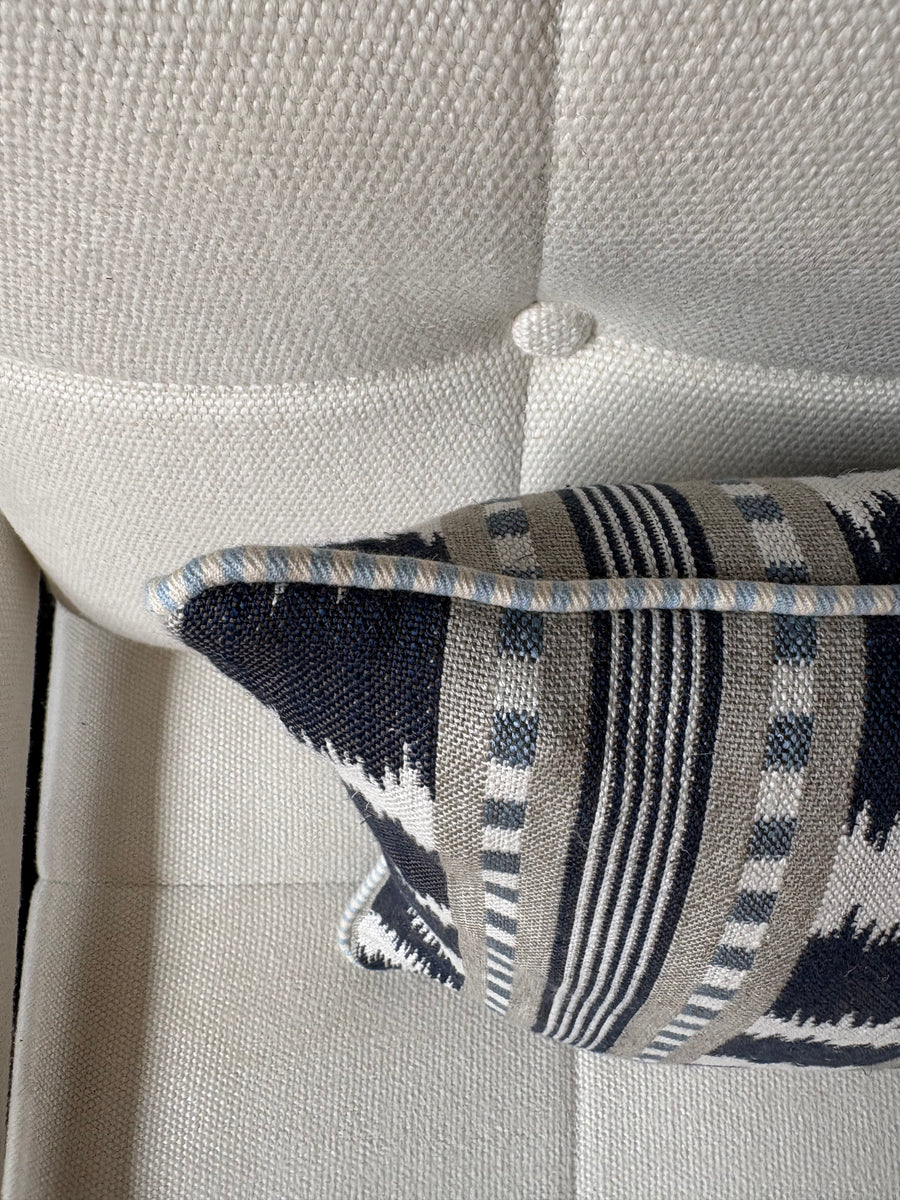 Lumbar cushion in James Hare, Paxton in Blue